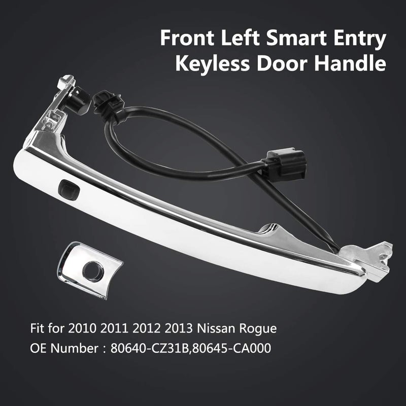 TIKSCIENCE 80645-CA000 Exterior Chrome Door Handle Front Left Driver Side with Keyhole 80640-CZ31B Fit for Nissan Rogue 2010-2013, Smart Entry Keyless Handle - Image 4